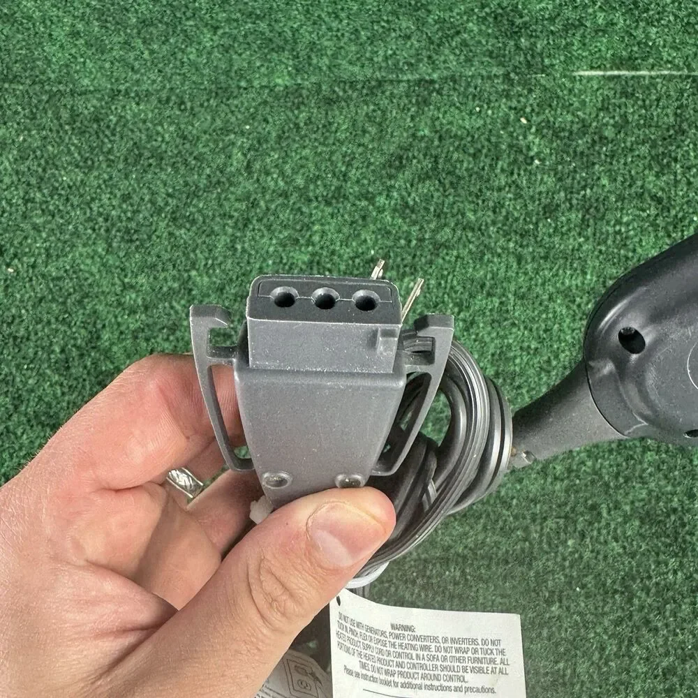 Sunbeam AA85 3-Prong Electric Heated Throw Blanket OEM Controller Power Cord
